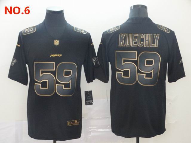 Men's Carolina Panthers #59 Luke Kuechly Jersey NO.6;